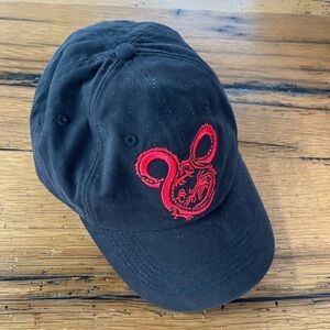 Disneyland Resort Black And Red Baseball Cap Hat With Adjustable Strap